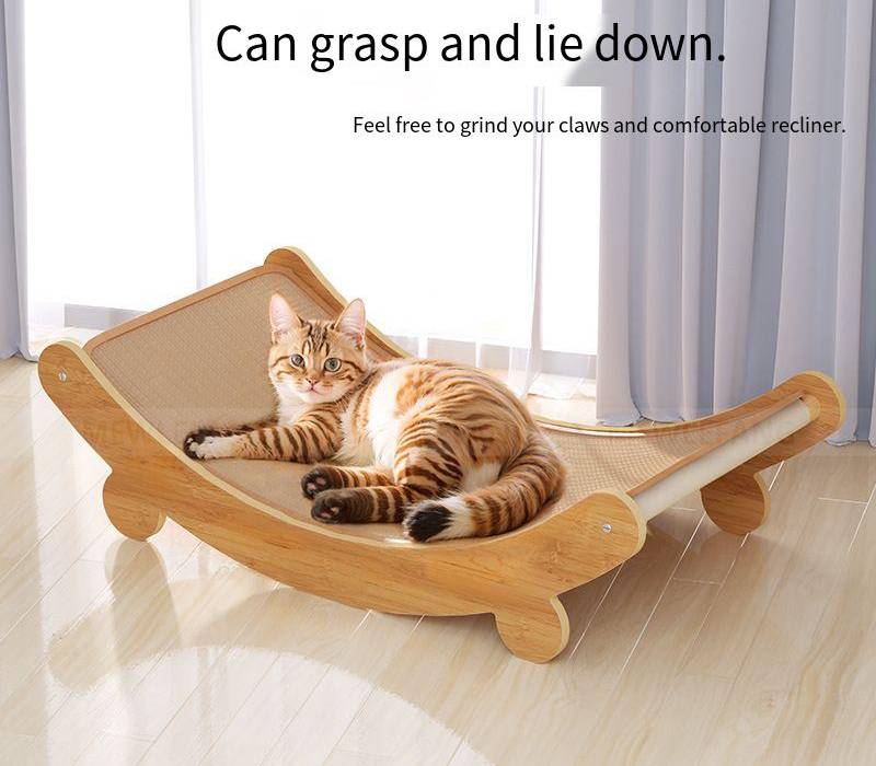Cat lounging on sisal scratching hammock bed