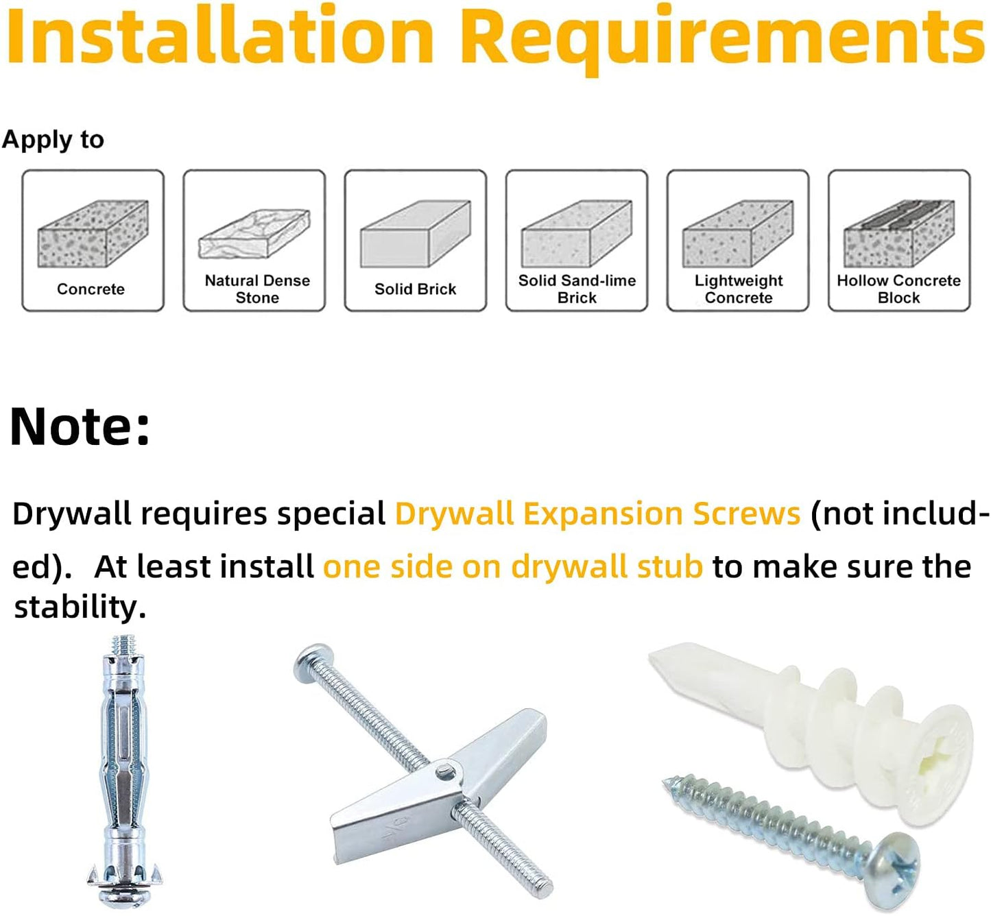 Installation requirements for cat wall steps on different wall types