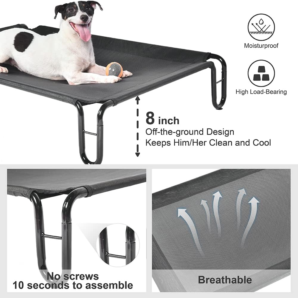 8-inch off-the-ground dog bed with breathable mesh and easy assembly features