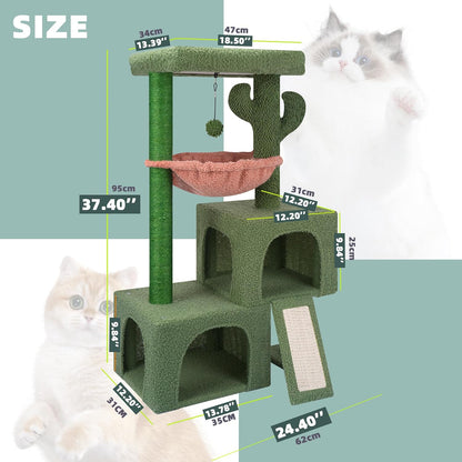 Size dimensions of cactus-themed cat climbing tower