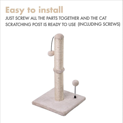 Easy-to-install cat scratching post with all parts and screws included