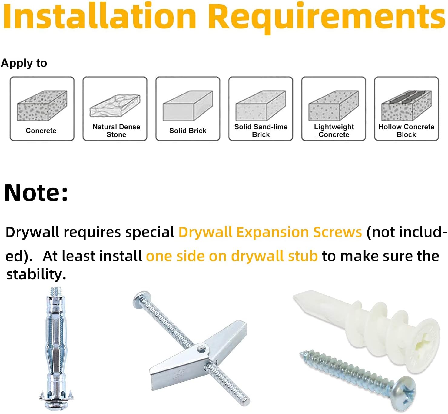 Installation requirements for cat wall steps on different wall types