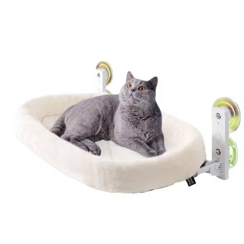 Foldable cat window hammock with reversible cushion and strong suction cups