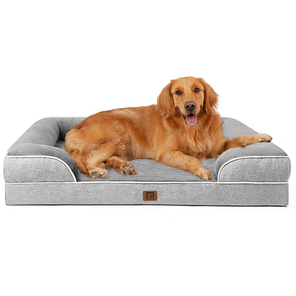 Orthopedic memory foam dog bed for large dogs with bolster sides