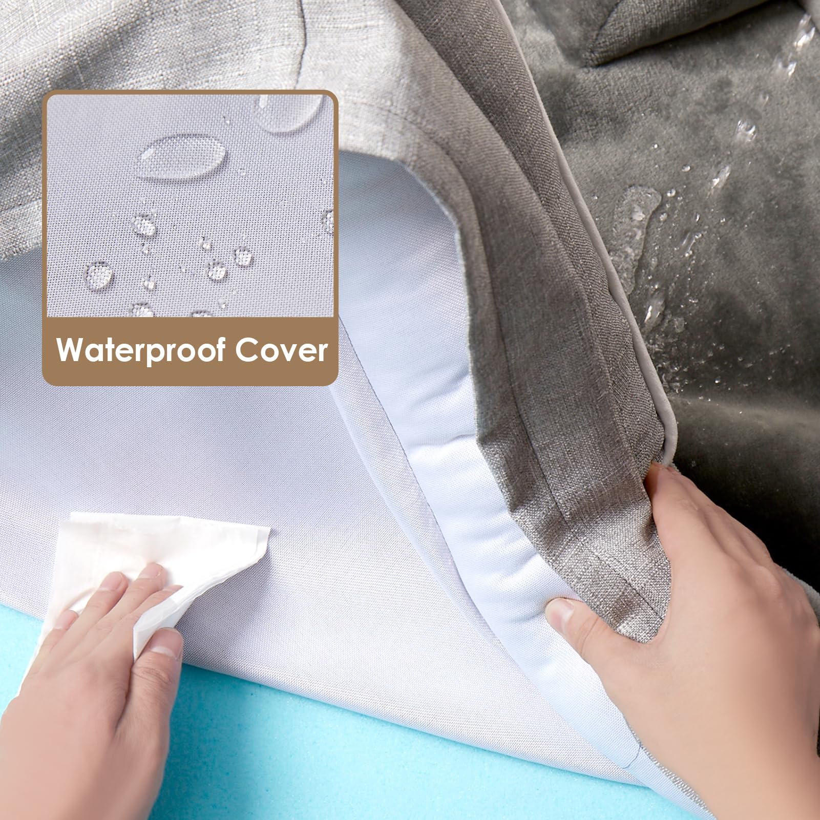 Orthopedic memory foam dog bed for large dogs with bolster sides