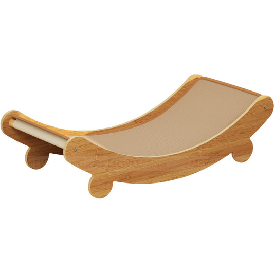 Sisal cat scratcher and hammock with curved bamboo frame