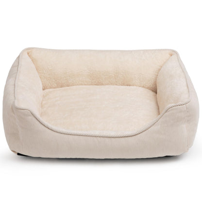Soft cat bed for cats and small dogs with raised sides and washable design