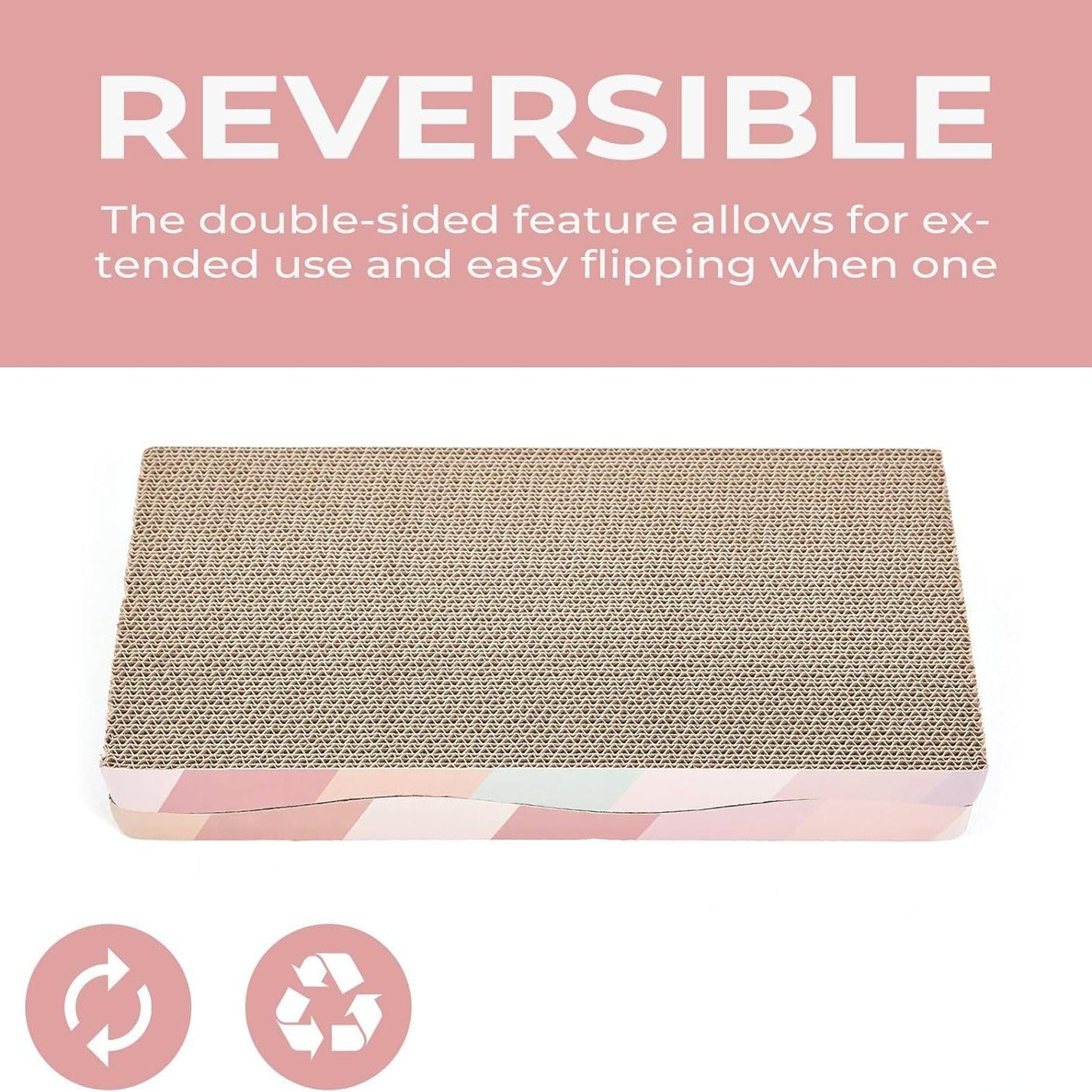 Wave cardboard cat scratcher pad with catnip, double-sided for long-lasting use
