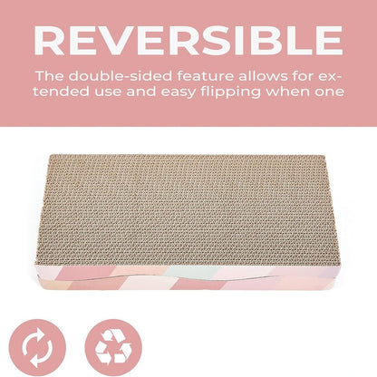 Wave cardboard cat scratcher pad with catnip, double-sided for long-lasting use